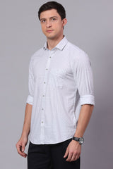 WHITE WITH GREY PRINTED