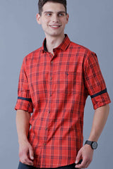Bright Red Checks
