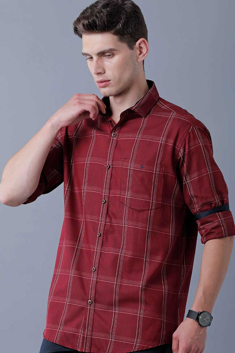 Maroon Multi Box Checks