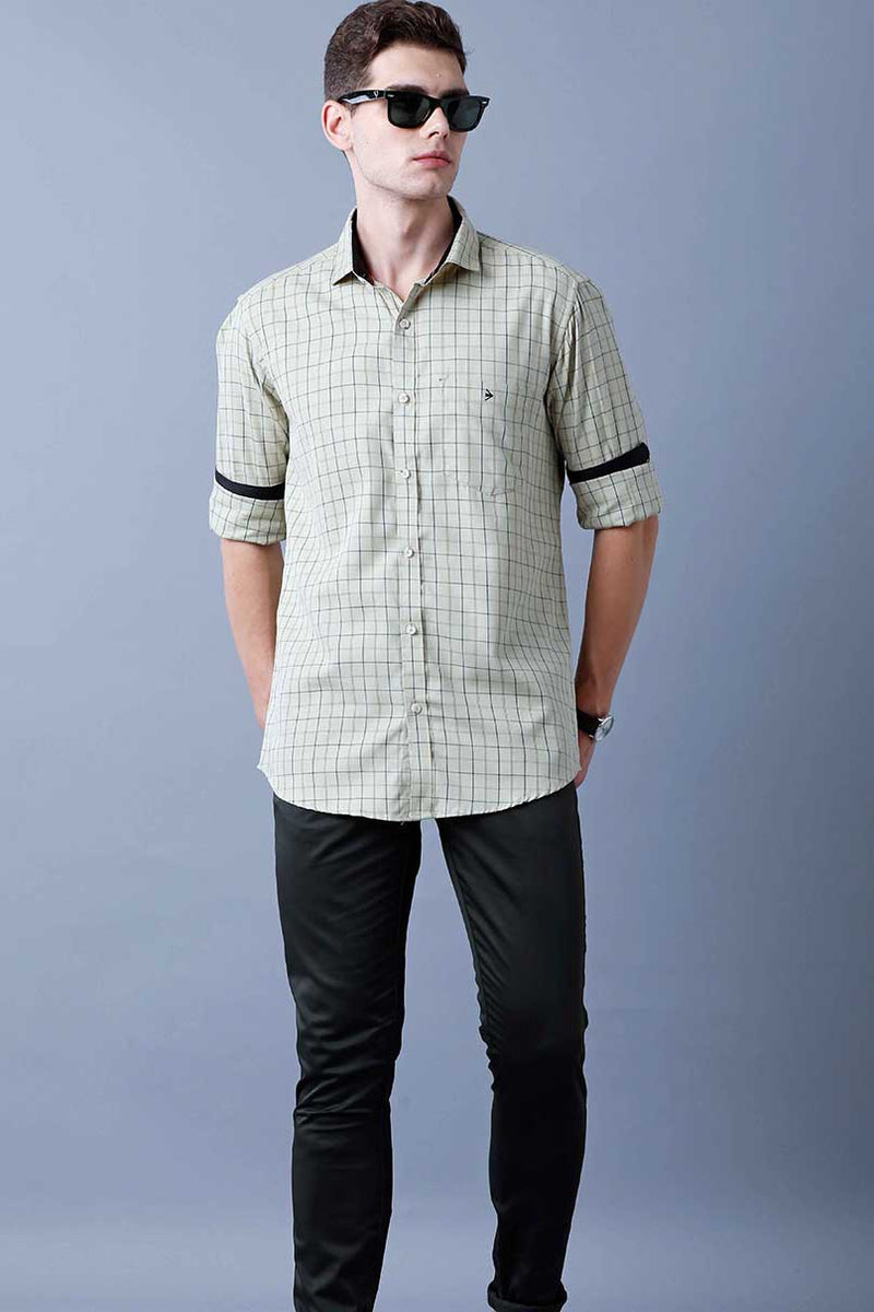 Beige Green Checks
