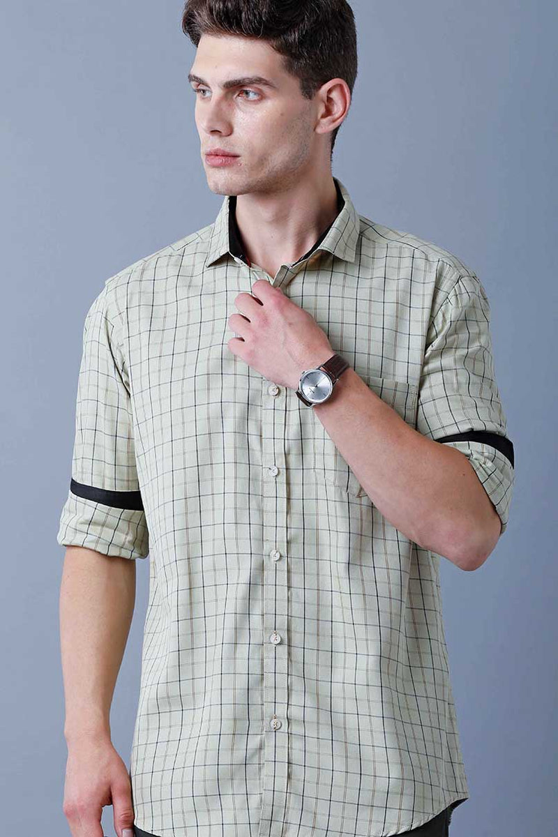 Beige Green Checks
