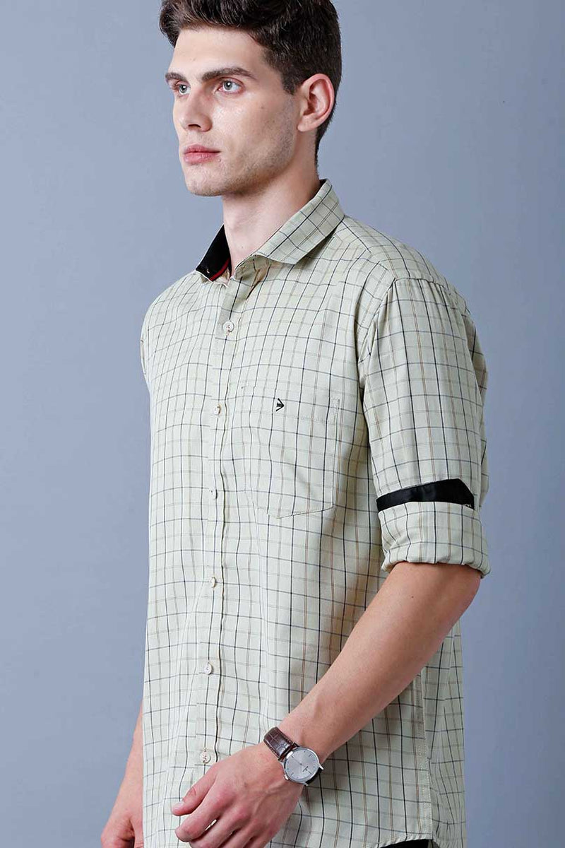 Beige Green Checks