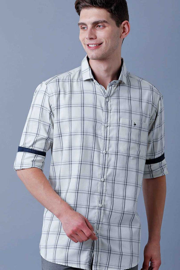 Navy on White Checks