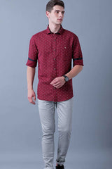 Maroon Snow Print