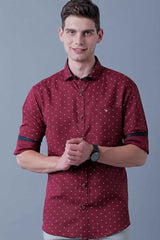 Maroon Snow Print