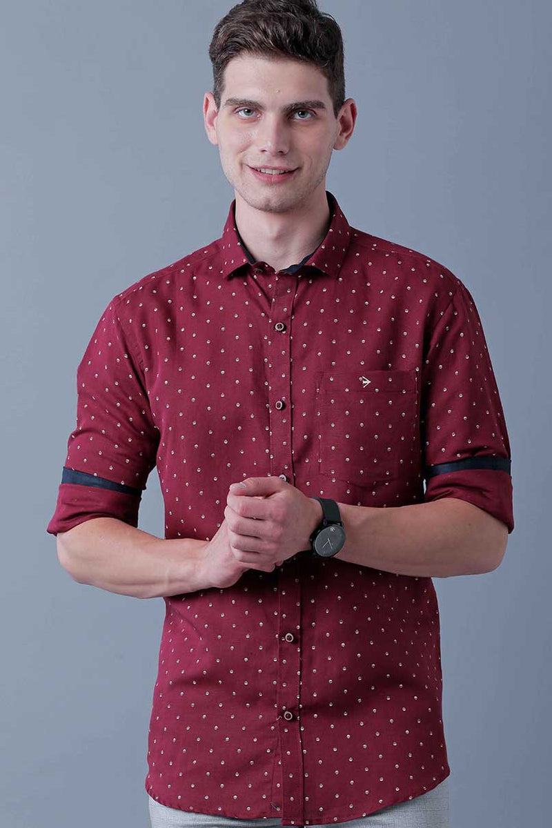 Maroon Snow Print