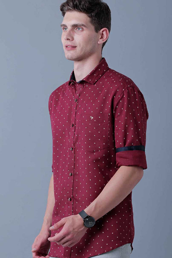 Maroon Snow Print