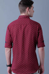 Maroon Snow Print
