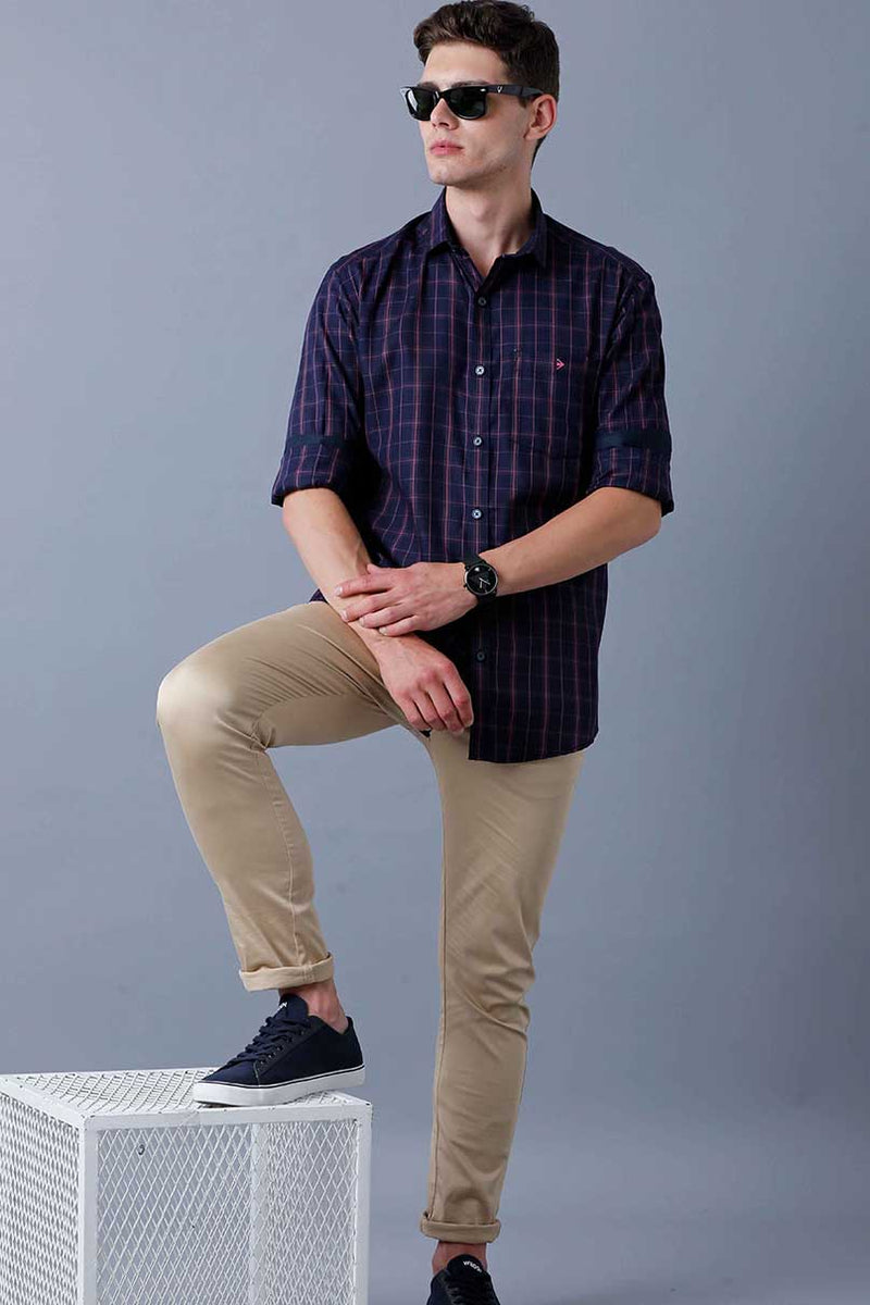 Red on Navy Checks