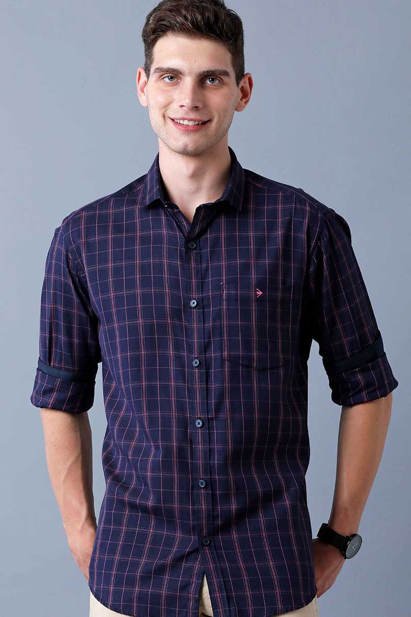 Red on Navy Checks