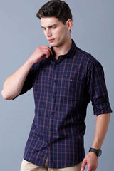Red on Navy Checks