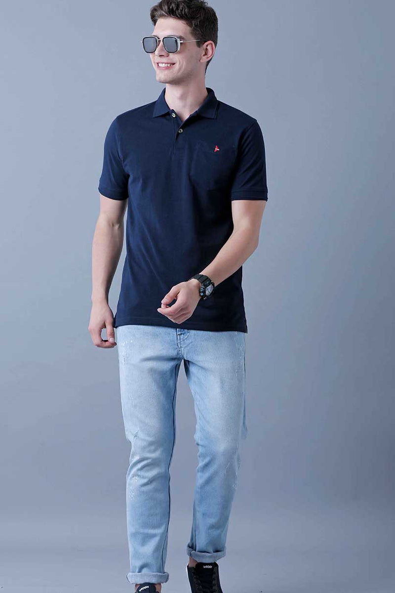 Navy Blue Polo T-Shirt