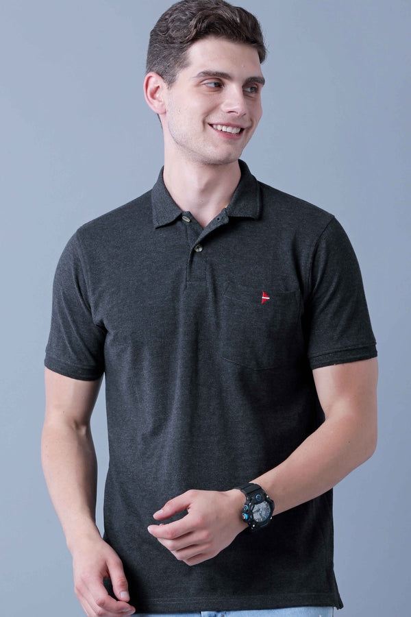Charcoal Grey Polo T-Shirt