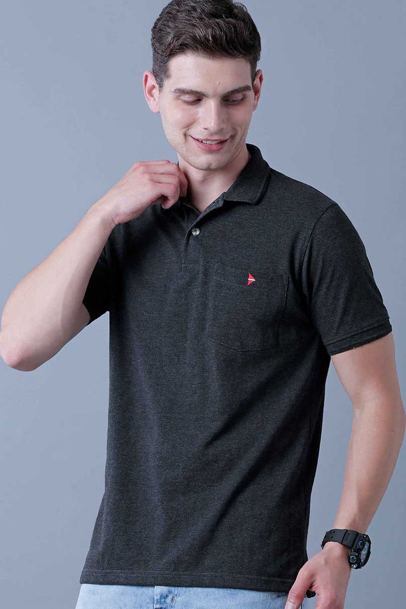 Charcoal Grey Polo T-Shirt
