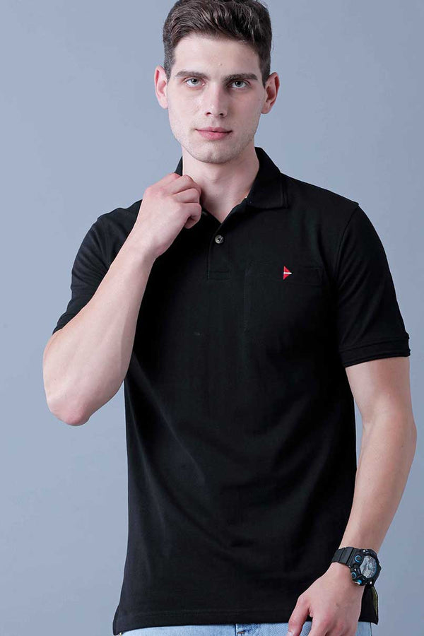 Pure Black Polo T-Shirt