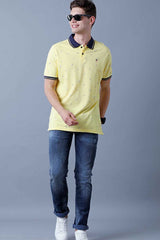 Yellow Printed Polo T-Shirt