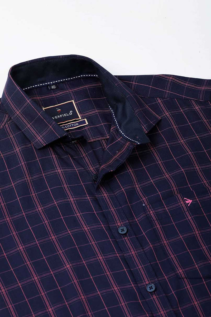 Red on Navy Checks