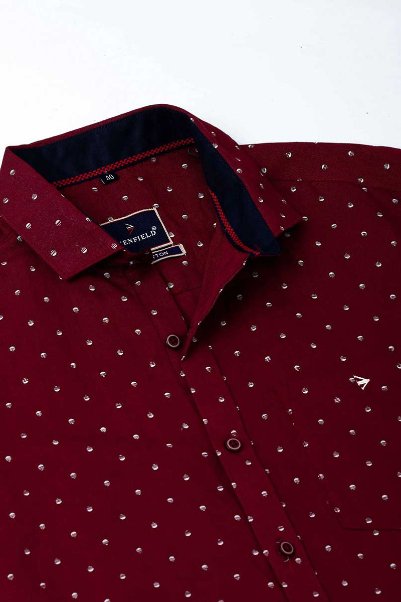 Maroon Snow Print
